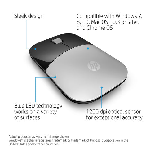 HP Z3700 Silver Wireless Mouse HP Z3700 Silver Wireless Mouse